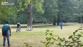 公園打砲 有人圍觀越打越起勁 公園打砲 有人圍觀越打越起勁