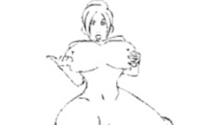 ふたなりの線描画GIF ふたなりの線描画GIF