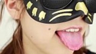 唾液フェチ舌と唾液を示す女性 唾液フェチ舌と唾液を示す女性