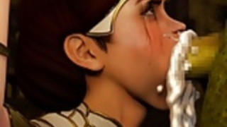 女の子はゴブリンによって顔犯される 女の子はゴブリンによって顔犯される