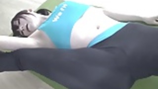 Wiiフィットトレーナーヨガ日本のコスプレ少女 Wiiフィットトレーナーヨガ日本のコスプレ少女