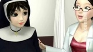 ストッキングの3Dエロ修道女陰部をディルド ストッキングの3Dエロ修道女陰部をディルド