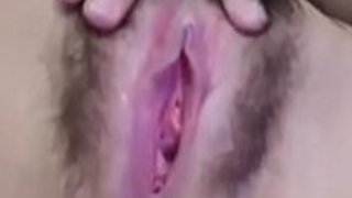 日本人女性が彼女の毛深いピンクの猫を指す 日本人女性が彼女の毛深いピンクの猫を指す